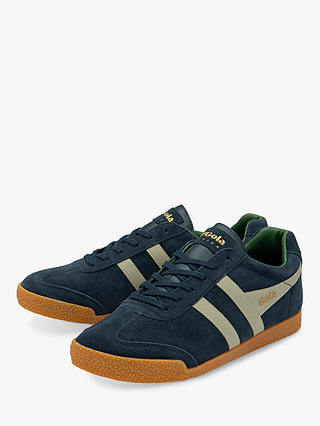 Gola Classics Harrier Suede Lace Up Trainers, Navy/Grey/Evergreen