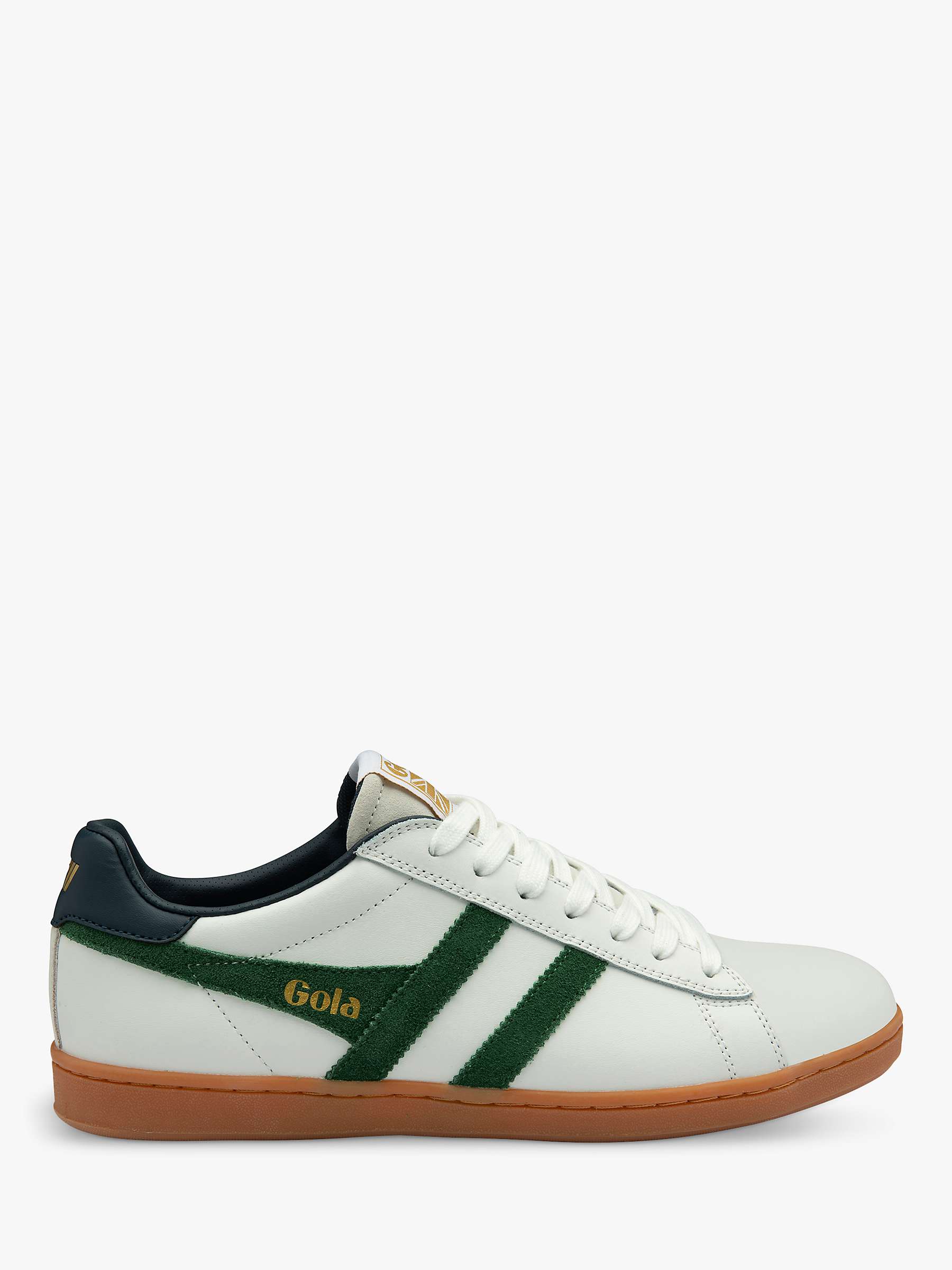 Buy Gola Classics Equipe II Leather Trainers, White/Green/Navy Online at johnlewis.com