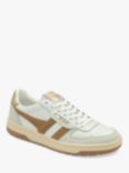 Gola Classics Hawk Leather Lace Up Trainers, White/Caramel/Gold