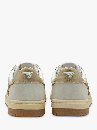 Gola Classics Hawk Leather Lace Up Trainers, White/Caramel/Gold