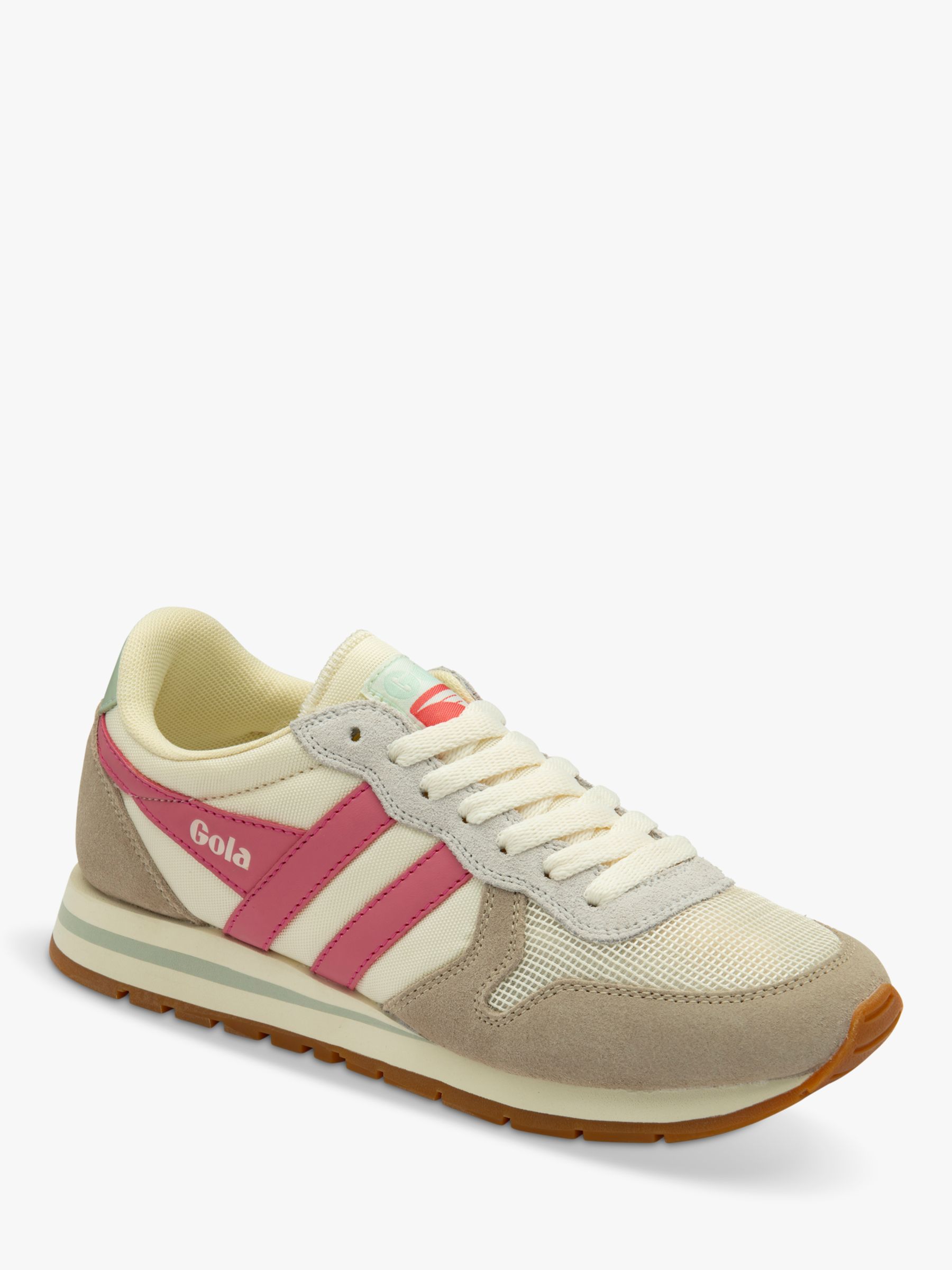 Gola Daytona Blaze Trainers, White/Grey/Pink at John Lewis & Partners