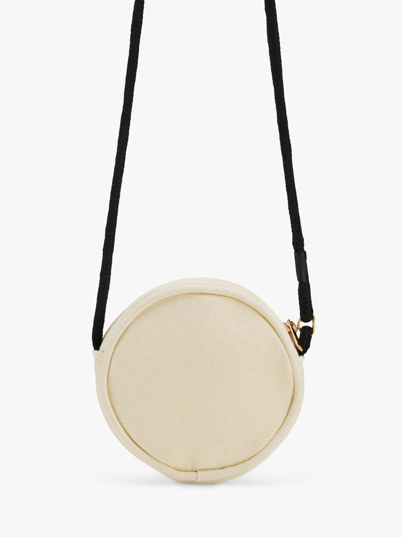 Buy Stych Kids' Canvas Initial Fringe Embroidered Crossbody Bag, Off White Online at johnlewis.com