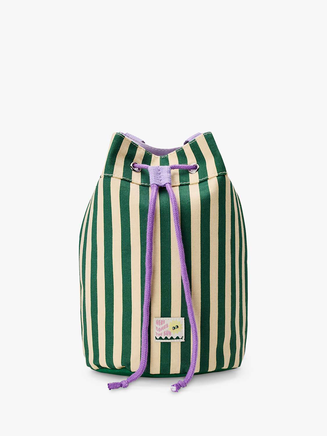 Buy Small Stuff Kids' Canvas Stripe Drawstring Duffle Bag, Green/Multi Online at johnlewis.com