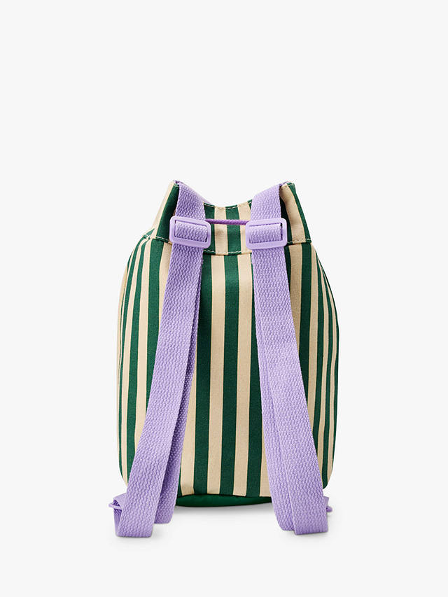 Small Stuff Kids' Canvas Stripe Drawstring Duffle Bag, Green/Multi