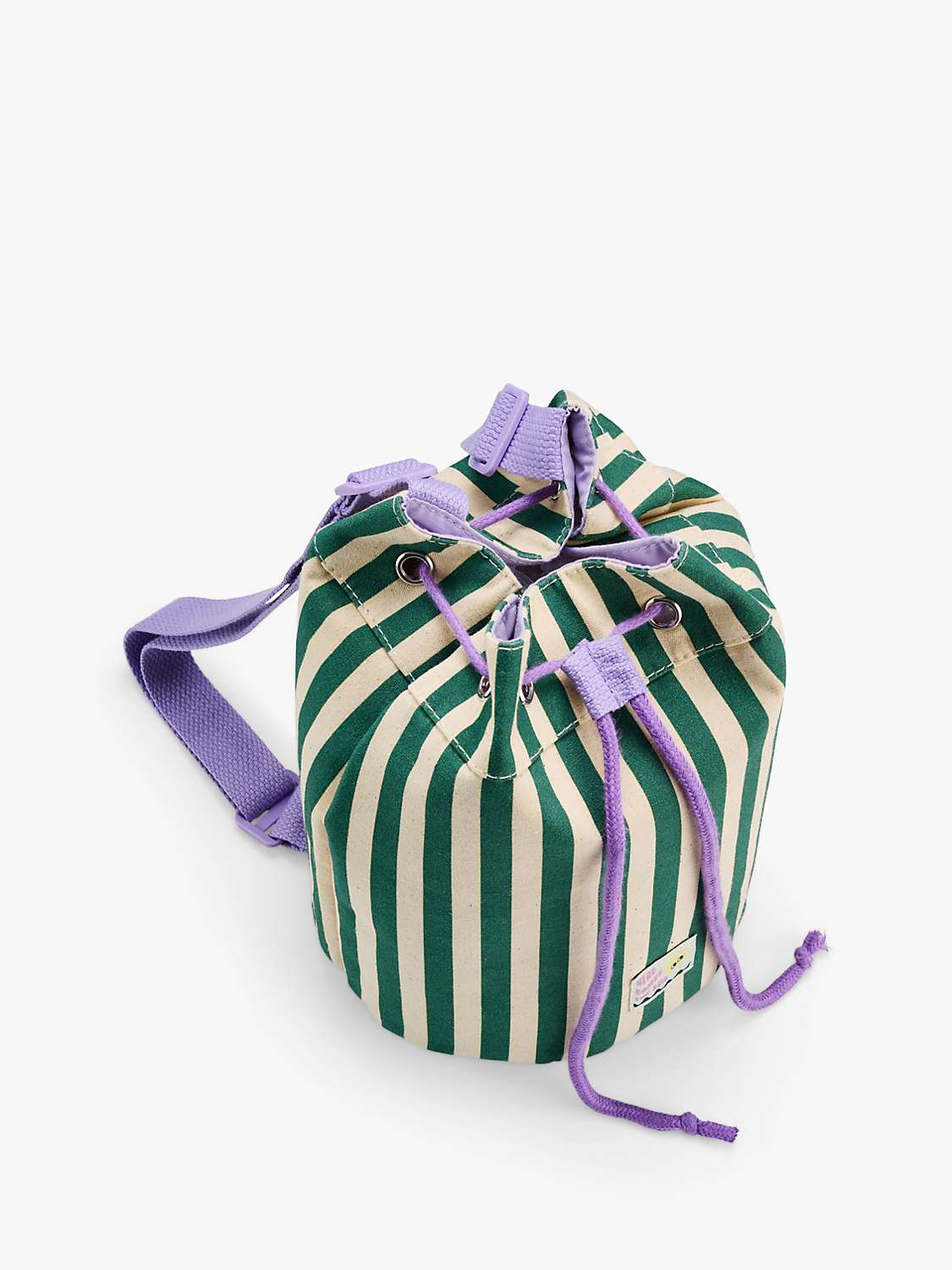 Buy Small Stuff Kids' Canvas Stripe Drawstring Duffle Bag, Green/Multi Online at johnlewis.com