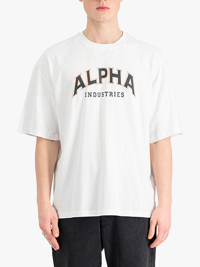 Alpha Industries College Logo Crew Neck T-Shirt, White