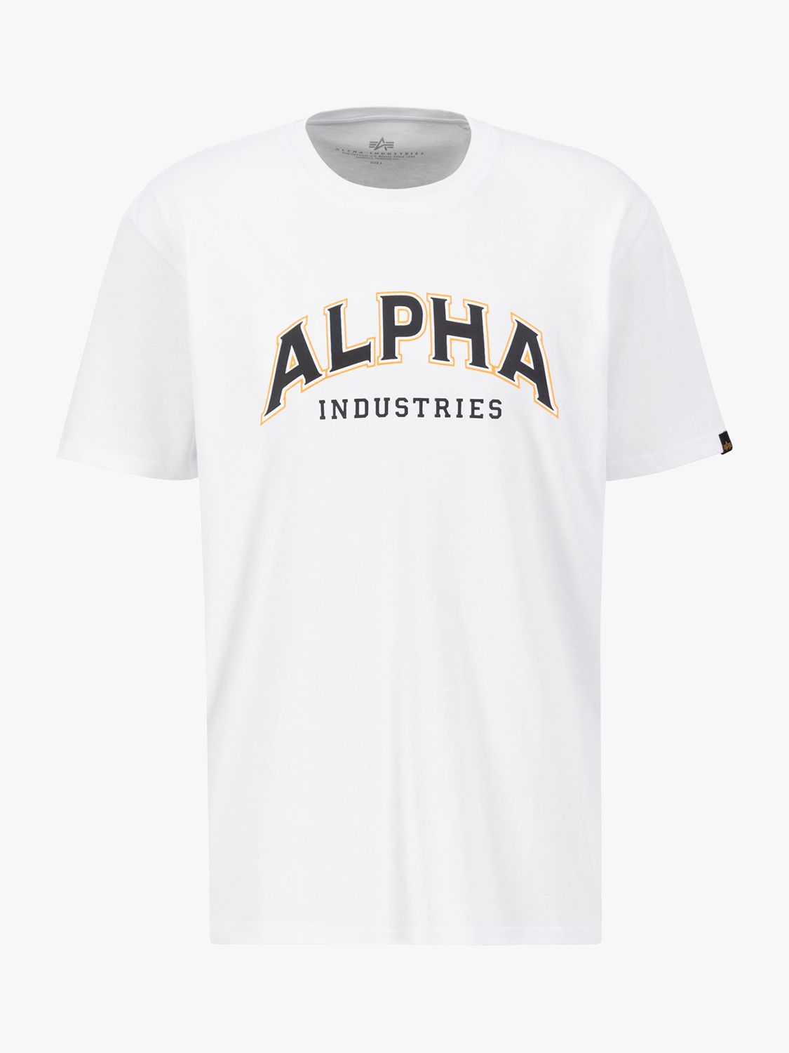 Alpha Industries College Logo Crew Neck T-Shirt, White, S