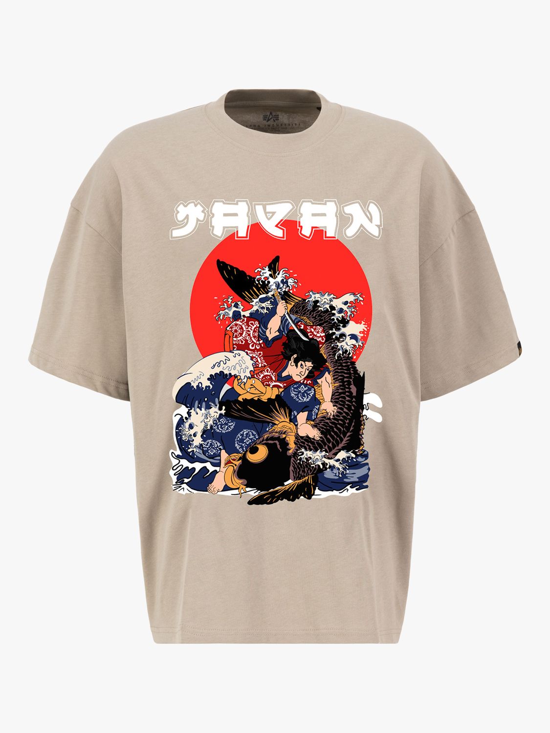 Alpha Industries Japan Warrior T-Shirt, 679 Vintage Sand, S