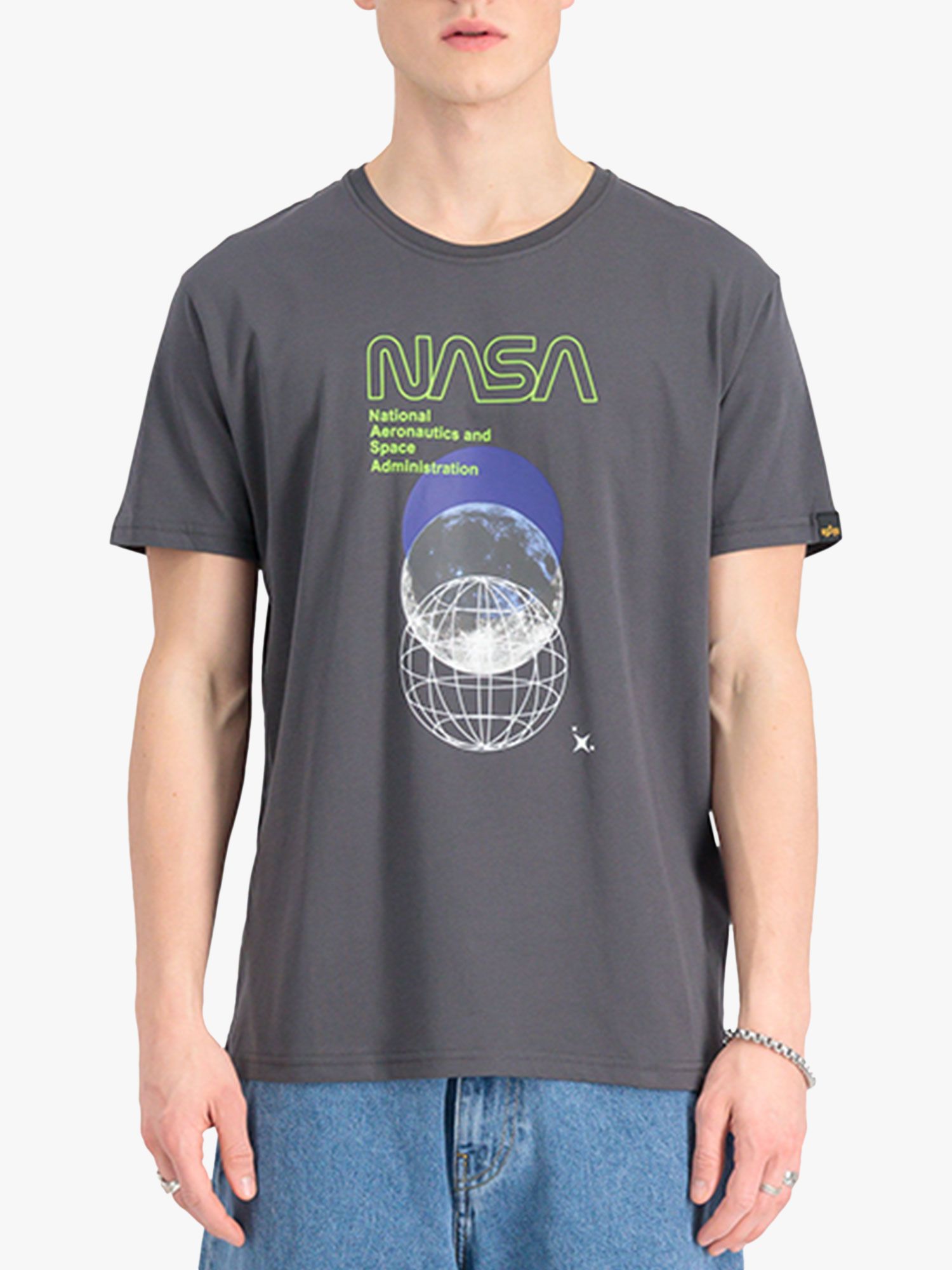 Alpha Industries NASA Orbit Print T-Shirt, Vintage Grey, S