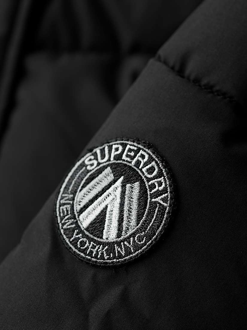 Buy Superdry City Chevron Padded Parka Jacket, Black Online at johnlewis.com