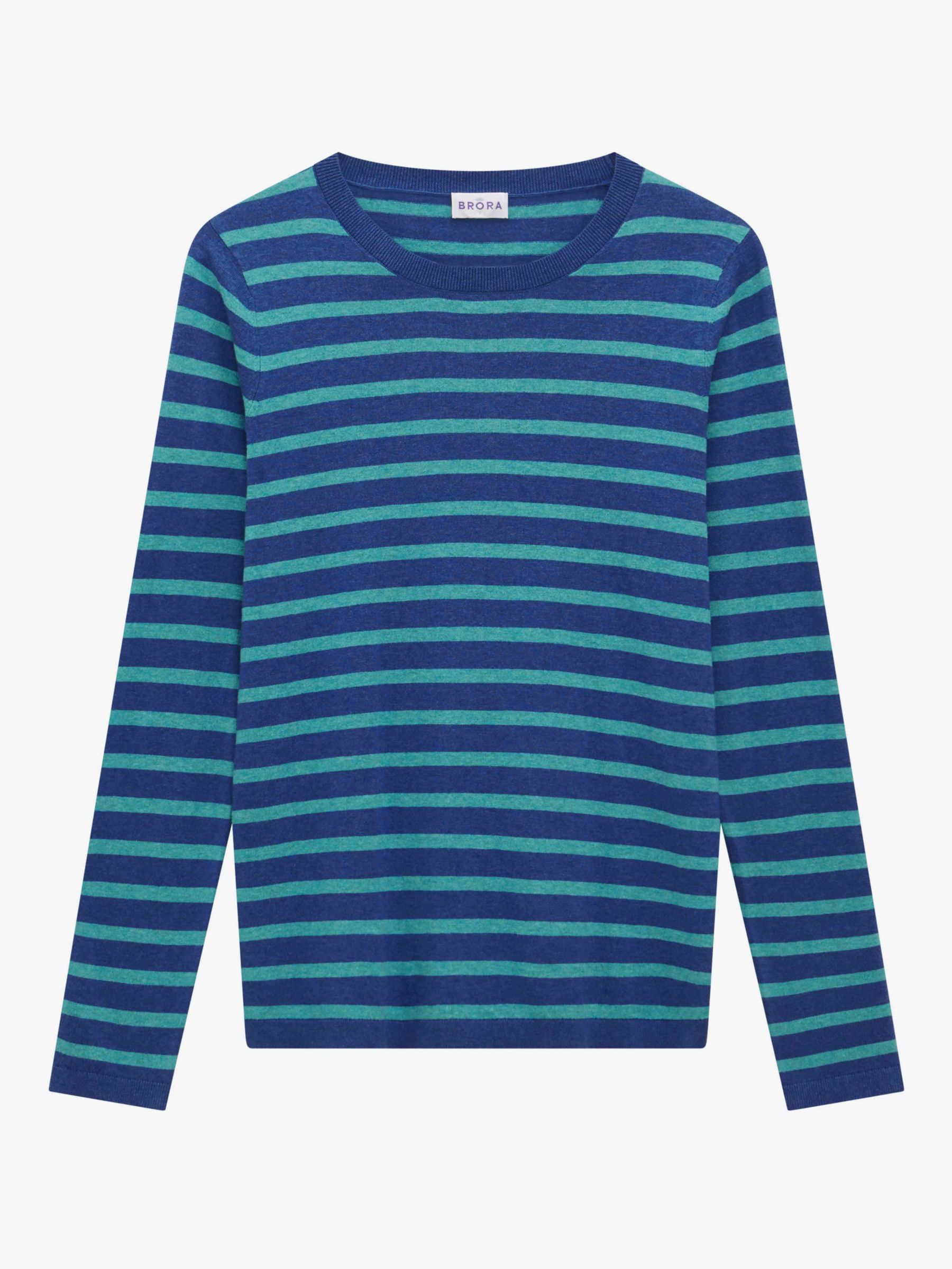 Buy Brora Cotton Knit Stripe Long Sleeve T-Shirt Online at johnlewis.com