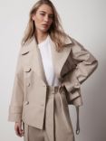 Mint Velvet Short Trench Jacket, Natural, Natural