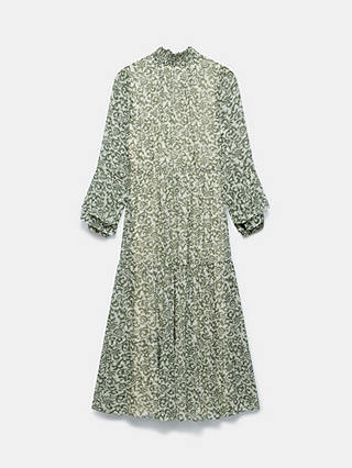 Mint Velvet Abstract Print Tiered Maxi Dress, Khaki