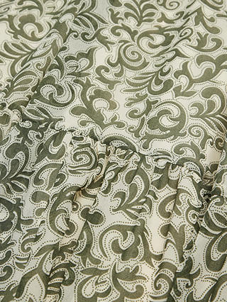 Mint Velvet Abstract Print Tiered Maxi Dress, Khaki