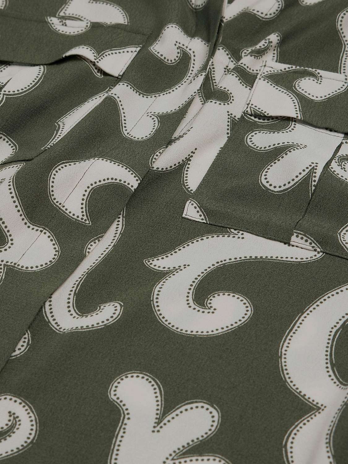 Buy Mint Velvet Abstract Print Longline Shirt, Khaki Online at johnlewis.com