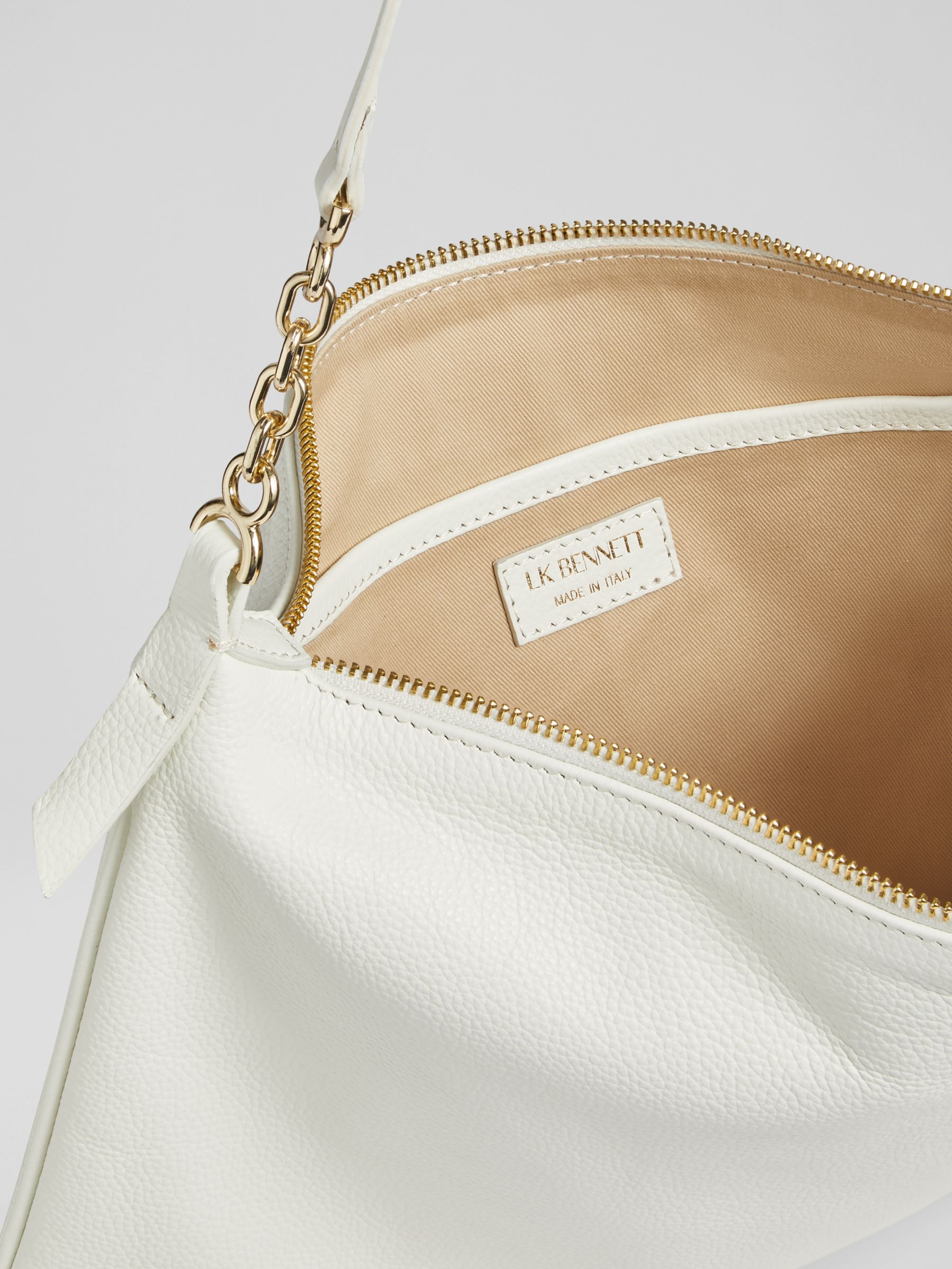 Buy L.K.Bennett Rachel Leather Shoulder Bag, Ecru Online at johnlewis.com