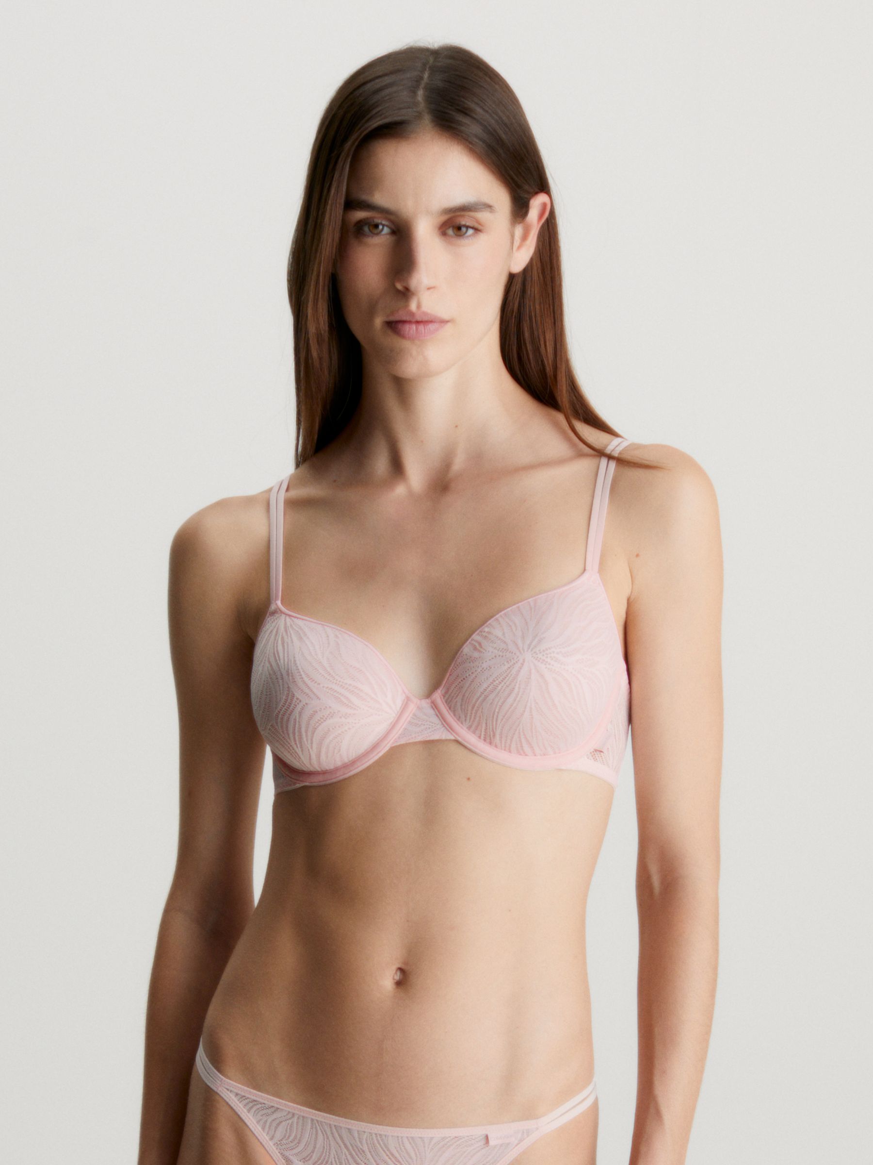 Calvin Klein Sheer Marquisette Lace Bra, Nymph's Thigh at John Lewis &  Partners