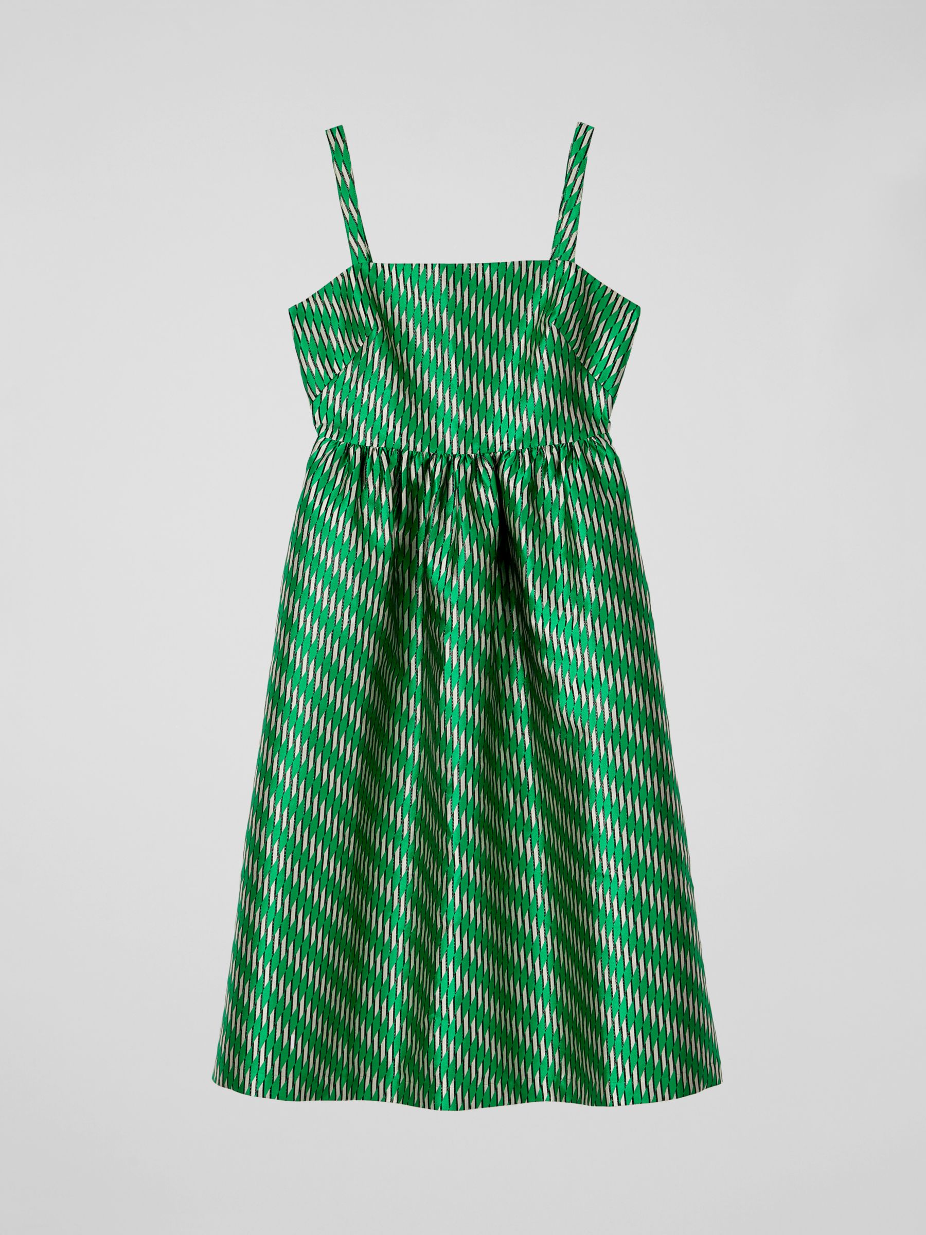L.K.Bennett Elodie Geometric Midi Dress, Green/Multi, 6