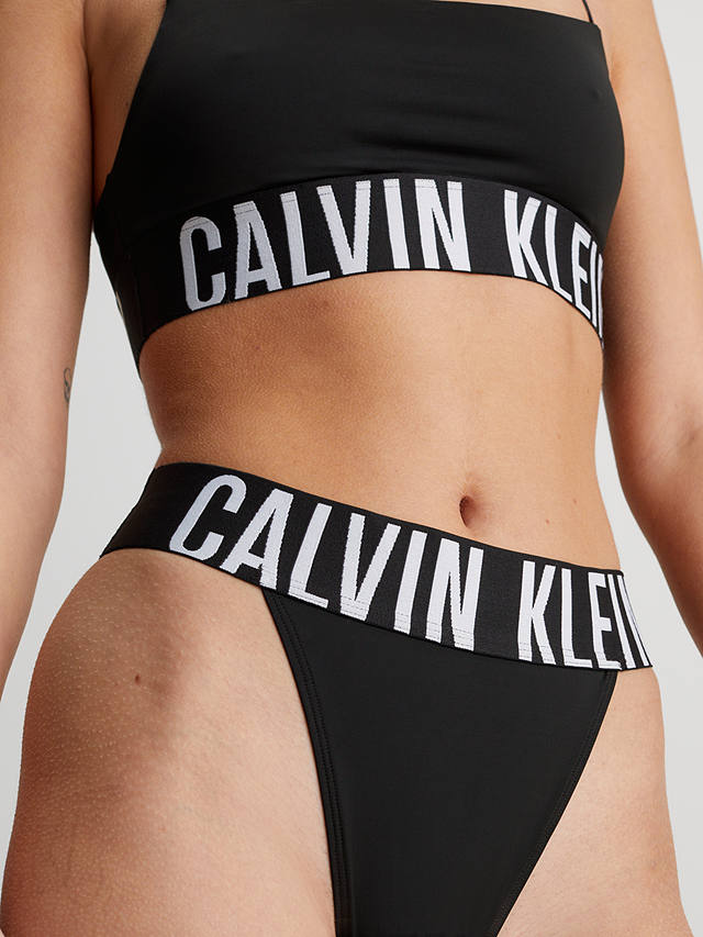Calvin Klein High Leg Thong, Black