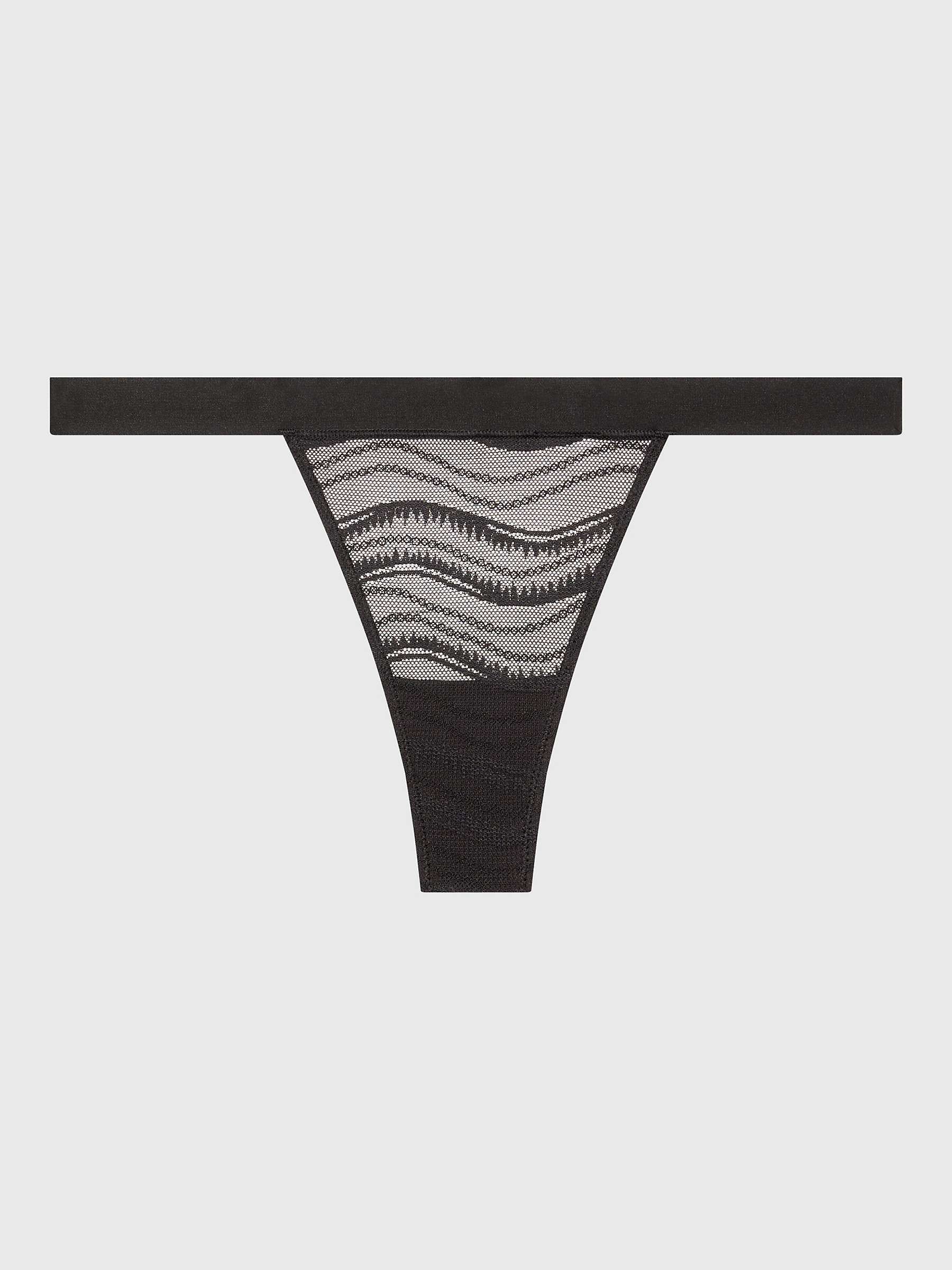 Buy Calvin Klein Sheer Textured Thong, Black Online at johnlewis.com