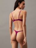 Calvin Klein Minimalist Lace Thong, Purple Potion