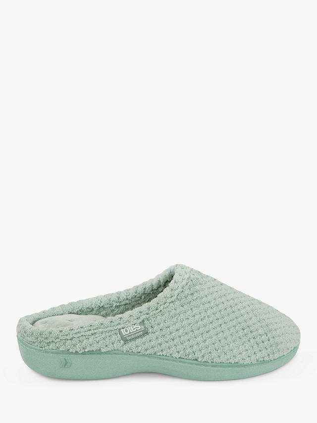 totes Popcorn Terry Mule Slippers, Mint at John Lewis & Partners