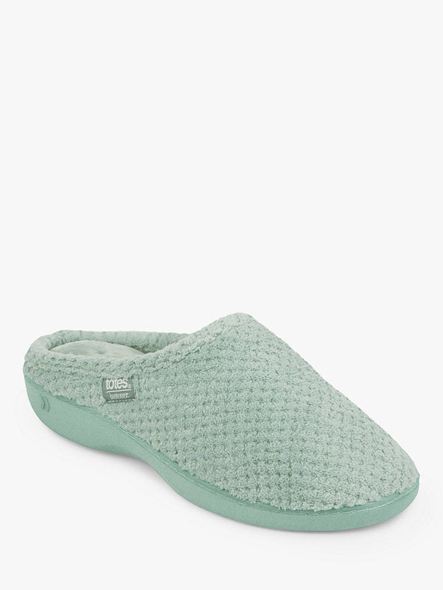 totes Popcorn Terry Mule Slippers, Mint at John Lewis & Partners