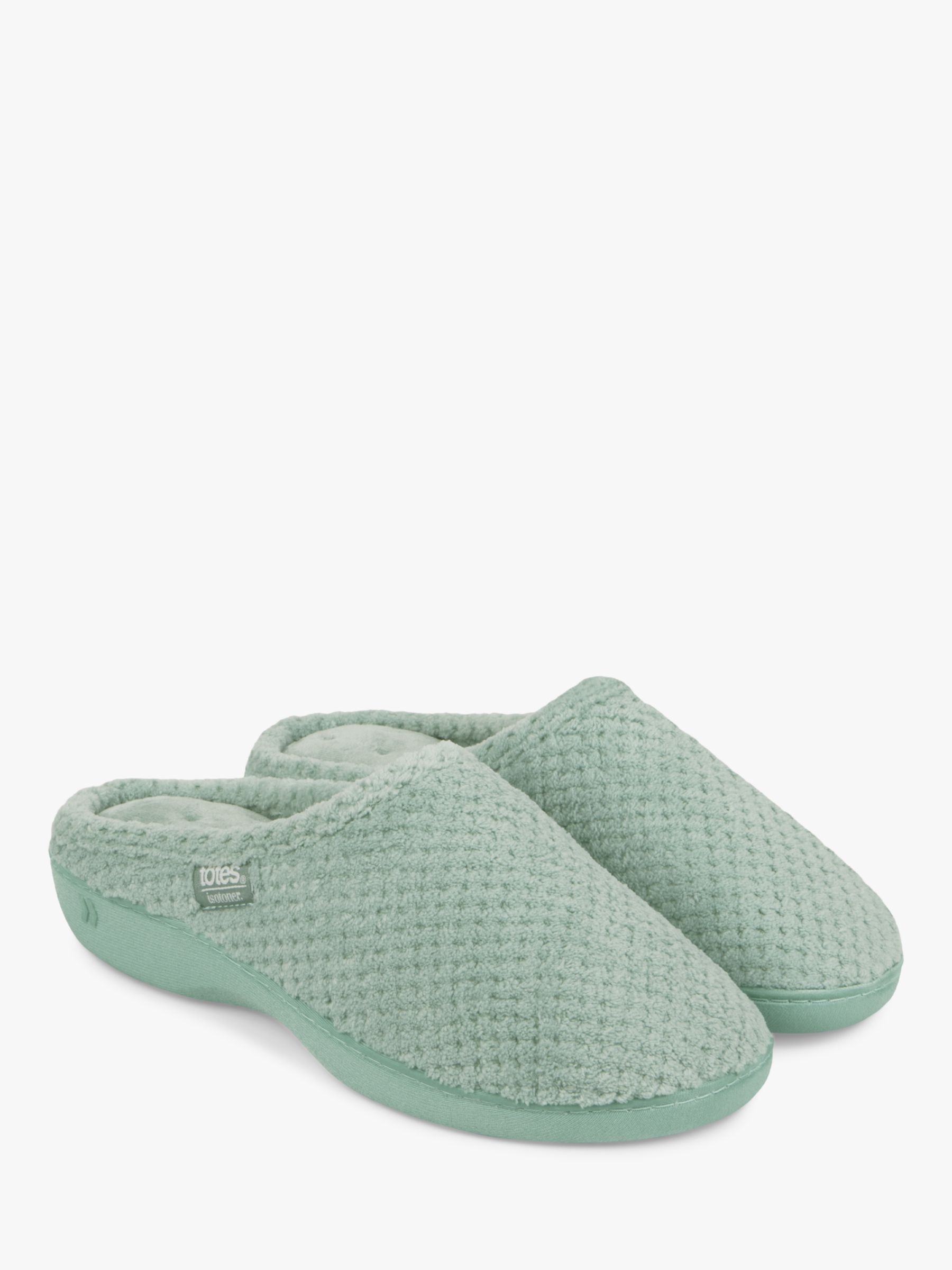 totes Popcorn Terry Mule Slippers, Mint, 4