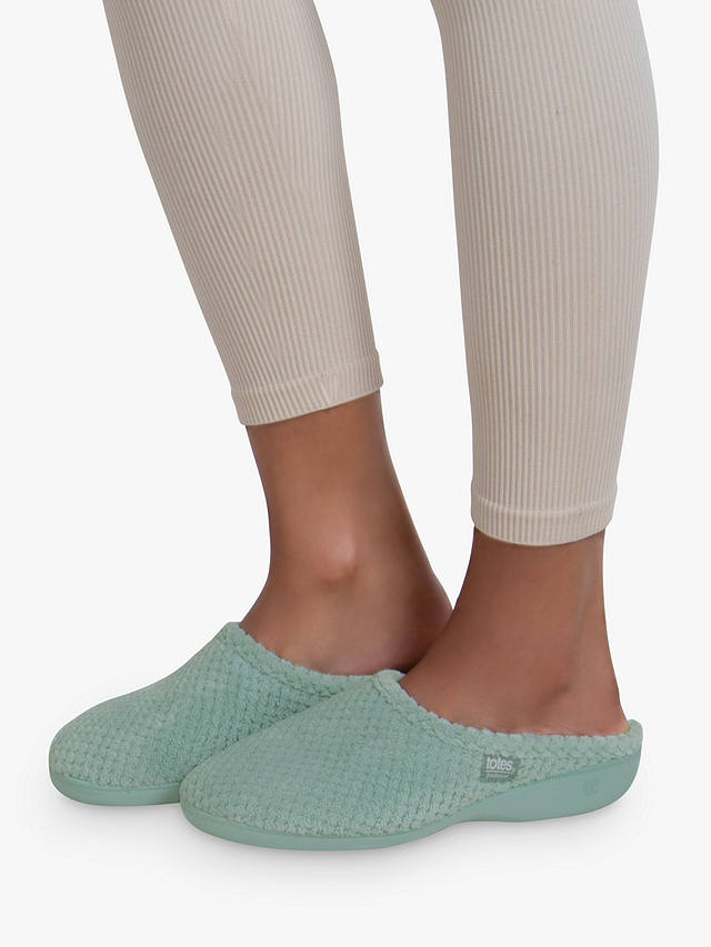 totes Popcorn Terry Mule Slippers, Mint