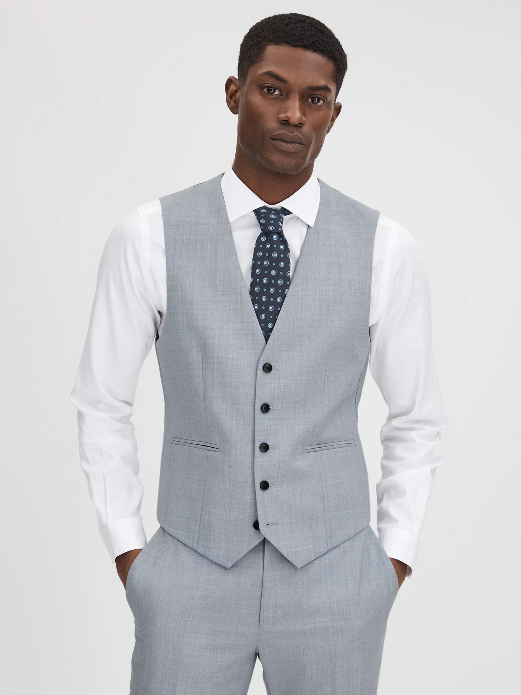 Buy Reiss Dandy Tailored Fit Waistcoat, Soft Blue Online at johnlewis.com