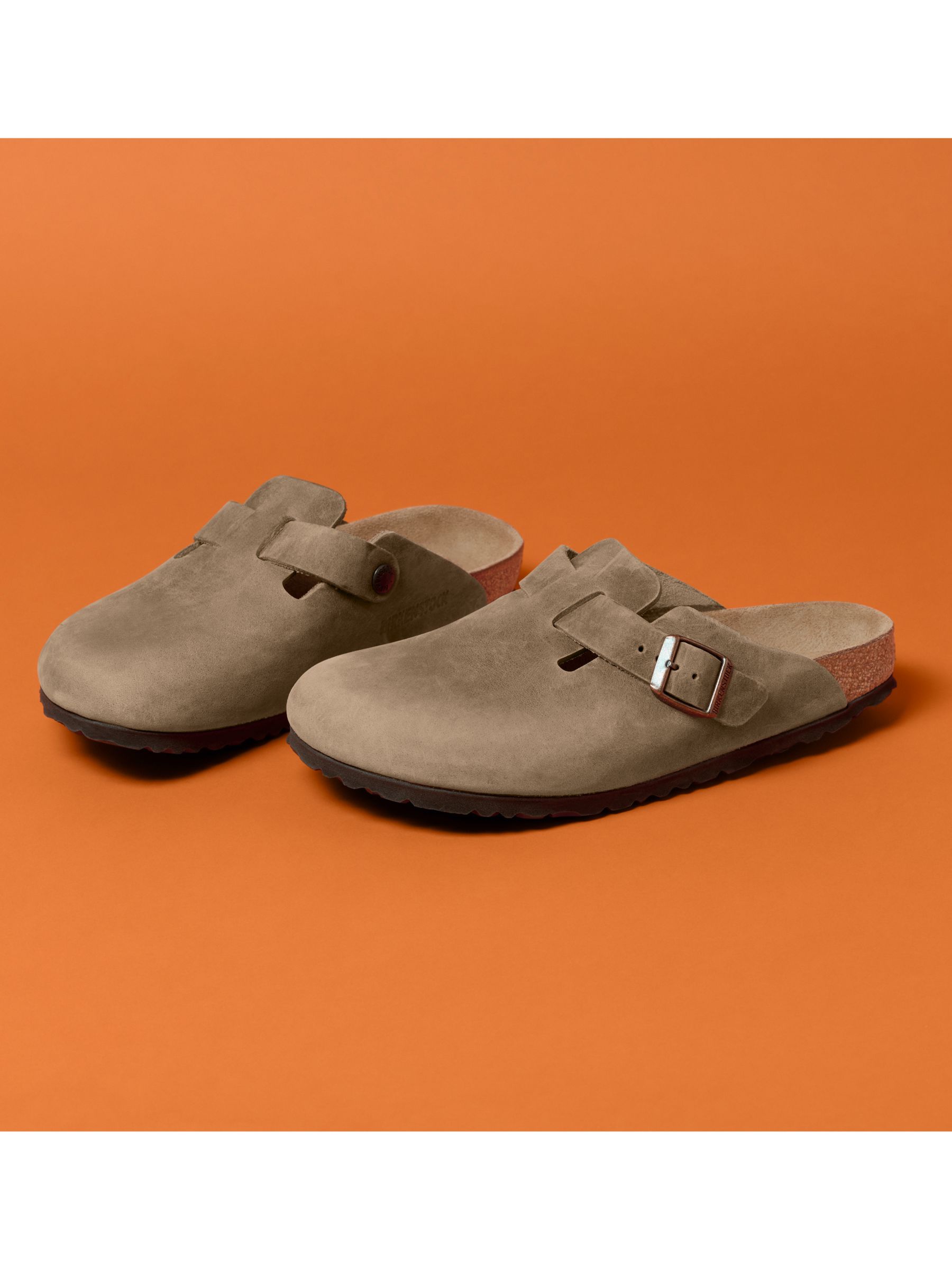 Birkenstock Boston Oiled Nubuck Sandals, Tabacco at John Lewis & Partners