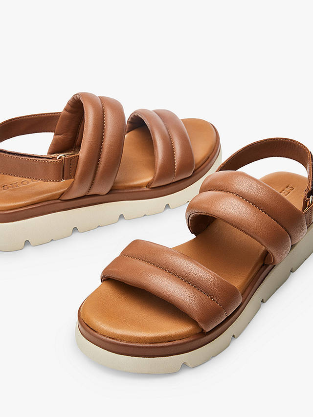 Moda in Pelle Squash Leather Sandals, Tan