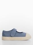 Mango Kids' Lia Canvas Rip Tape Trainers, Light Pastel Blue