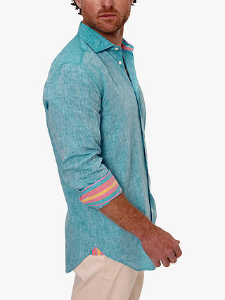 KOY Nyota Linen Shirt, Turquoise
