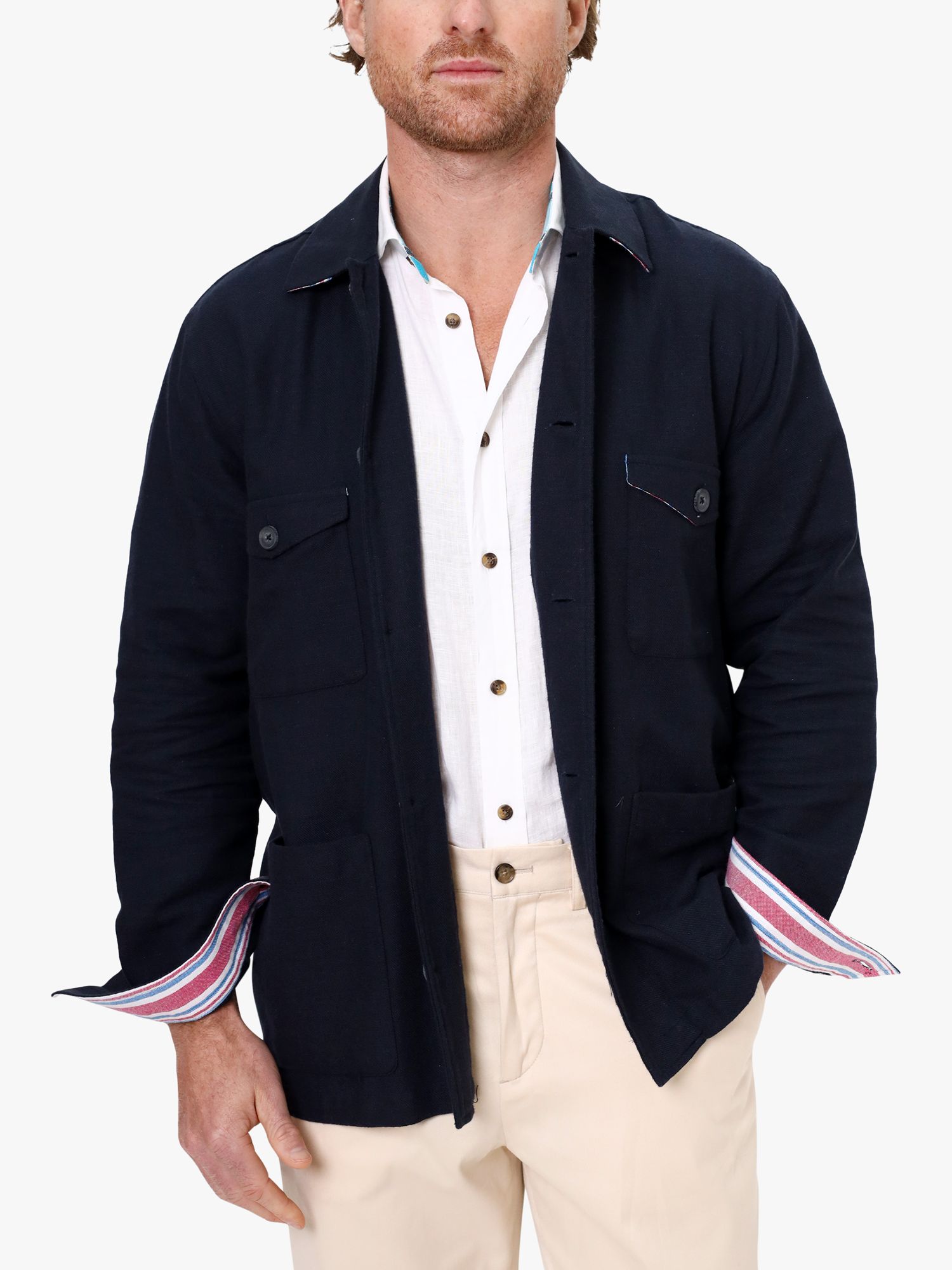 KOY Cotton Shirt Jacket, Navy, XS