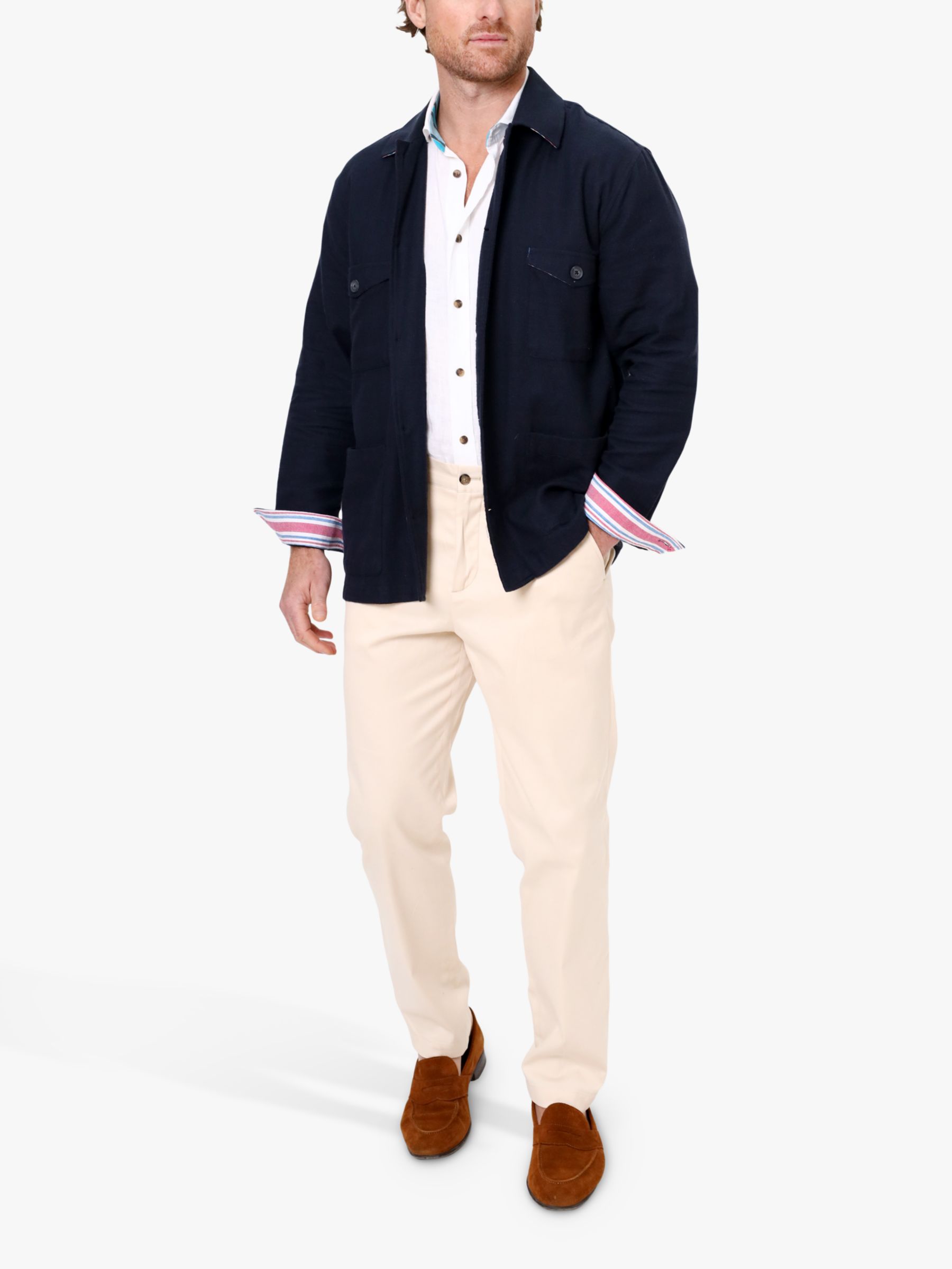 KOY Cotton Shirt Jacket, Navy, L