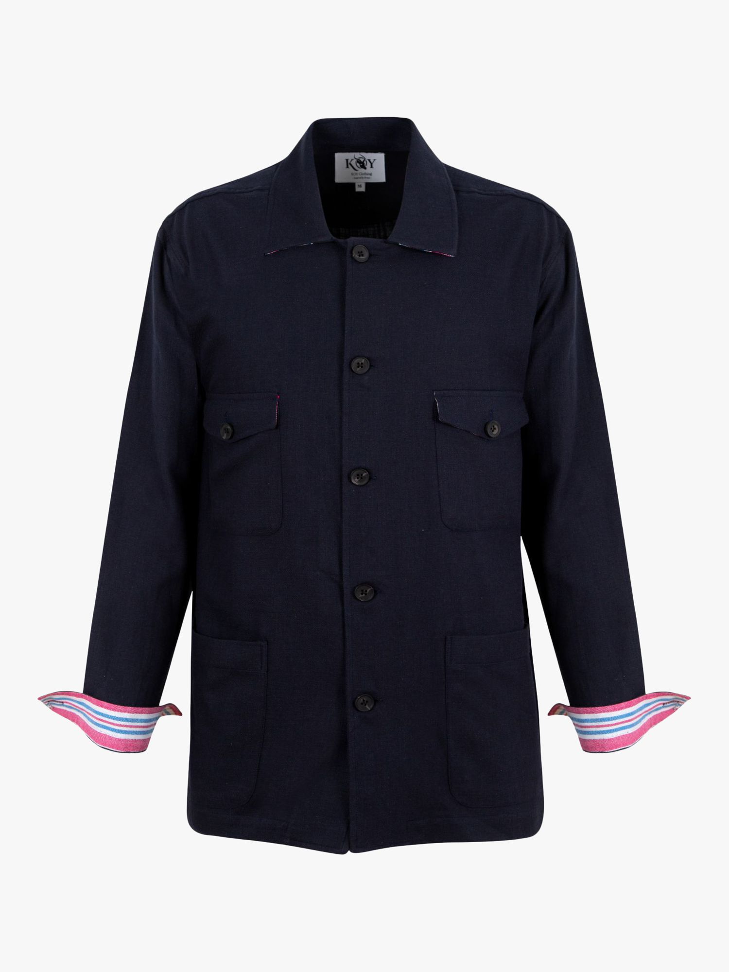 KOY Cotton Shirt Jacket, Navy, L