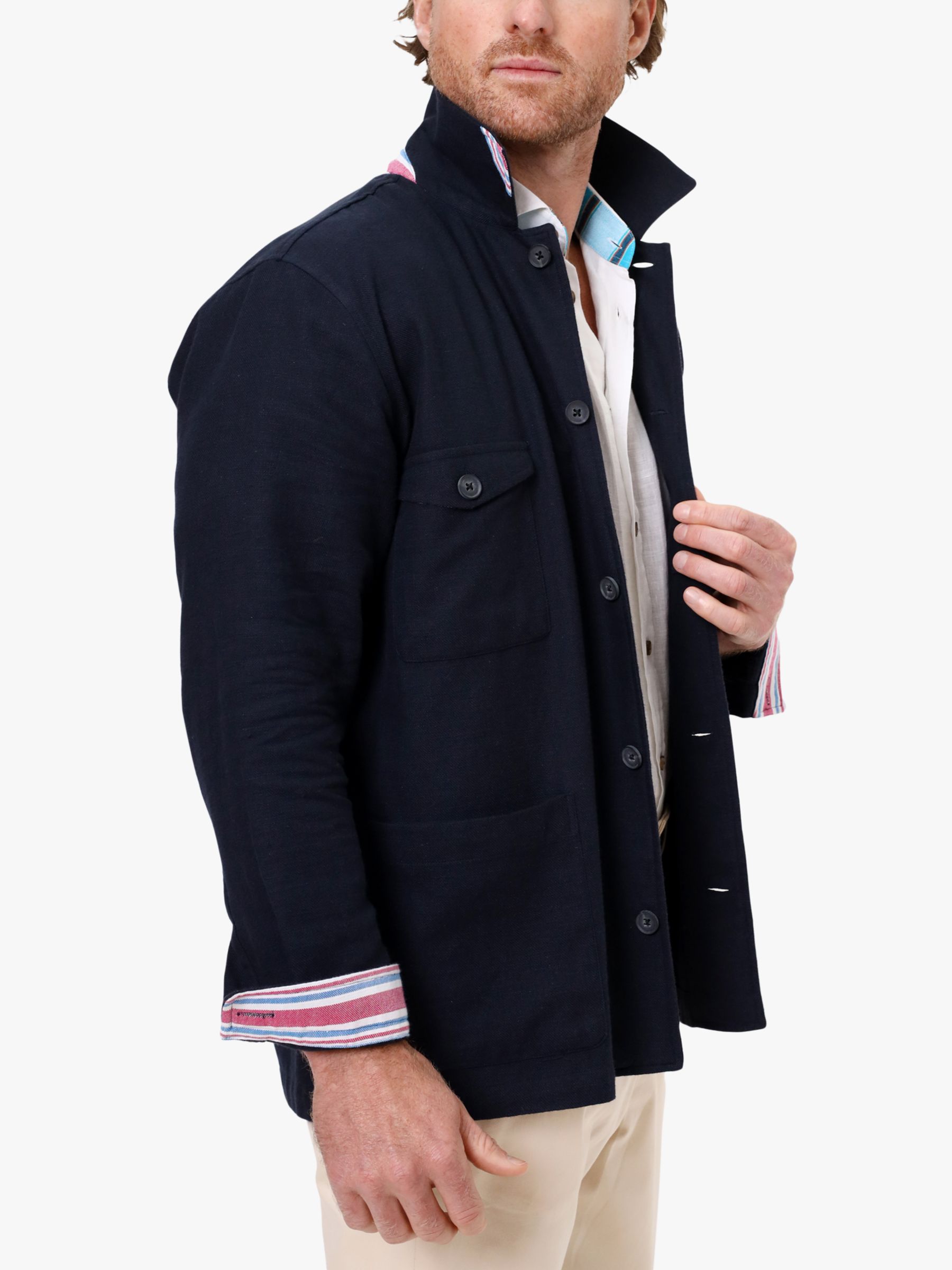 KOY Cotton Shirt Jacket, Navy, L