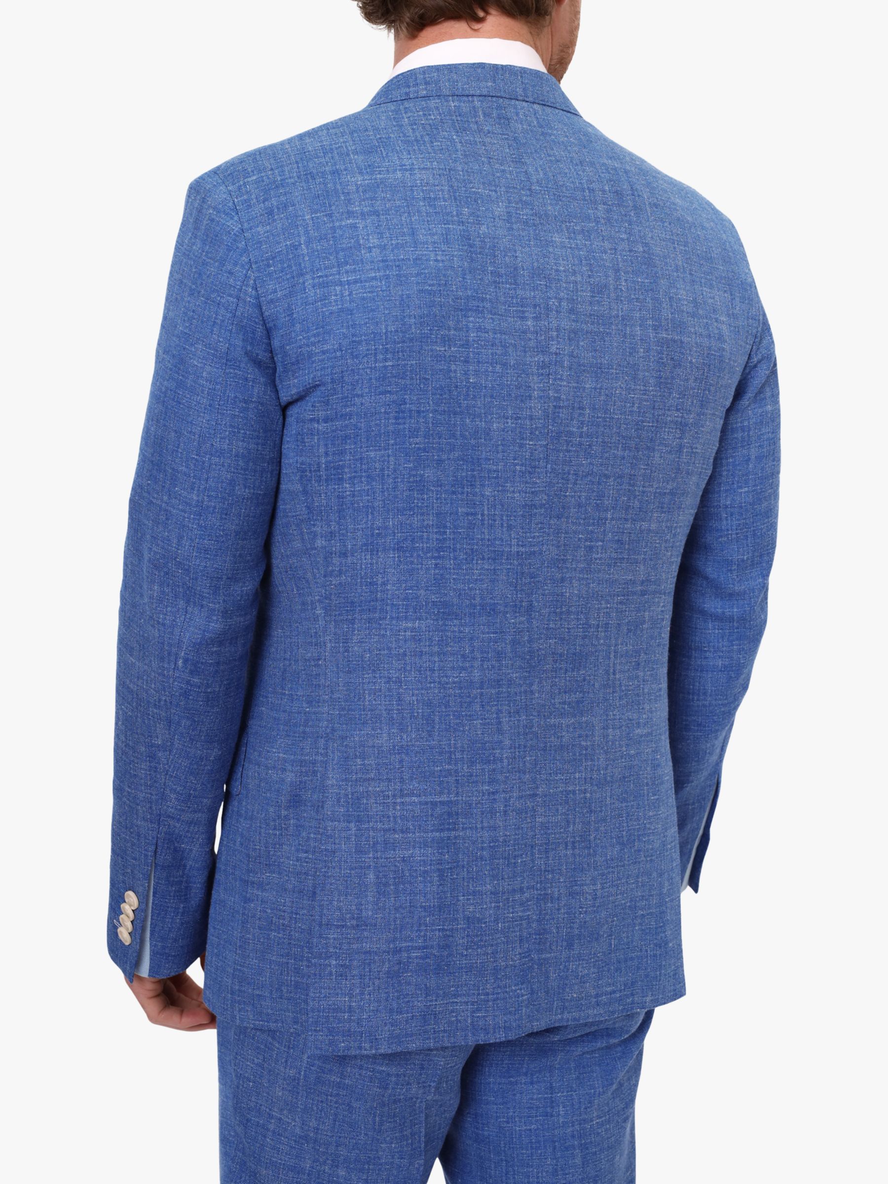 KOY Linen Blend Suit Jacket, Mid Blue, 48R