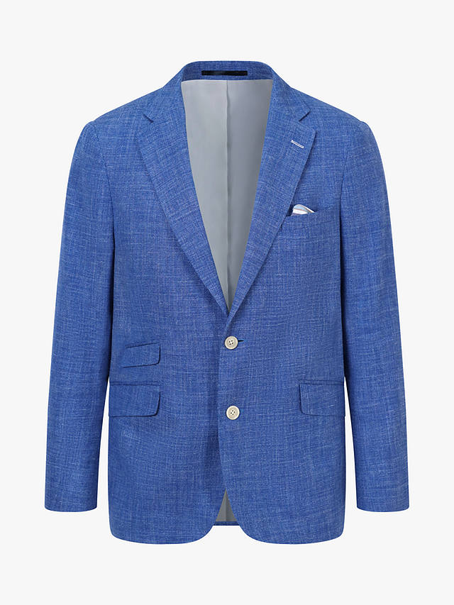 KOY Linen Blend Suit Jacket, Mid Blue