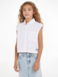 Calvin Klein Kids' Monogram Sleeveless Shirt, Bright White