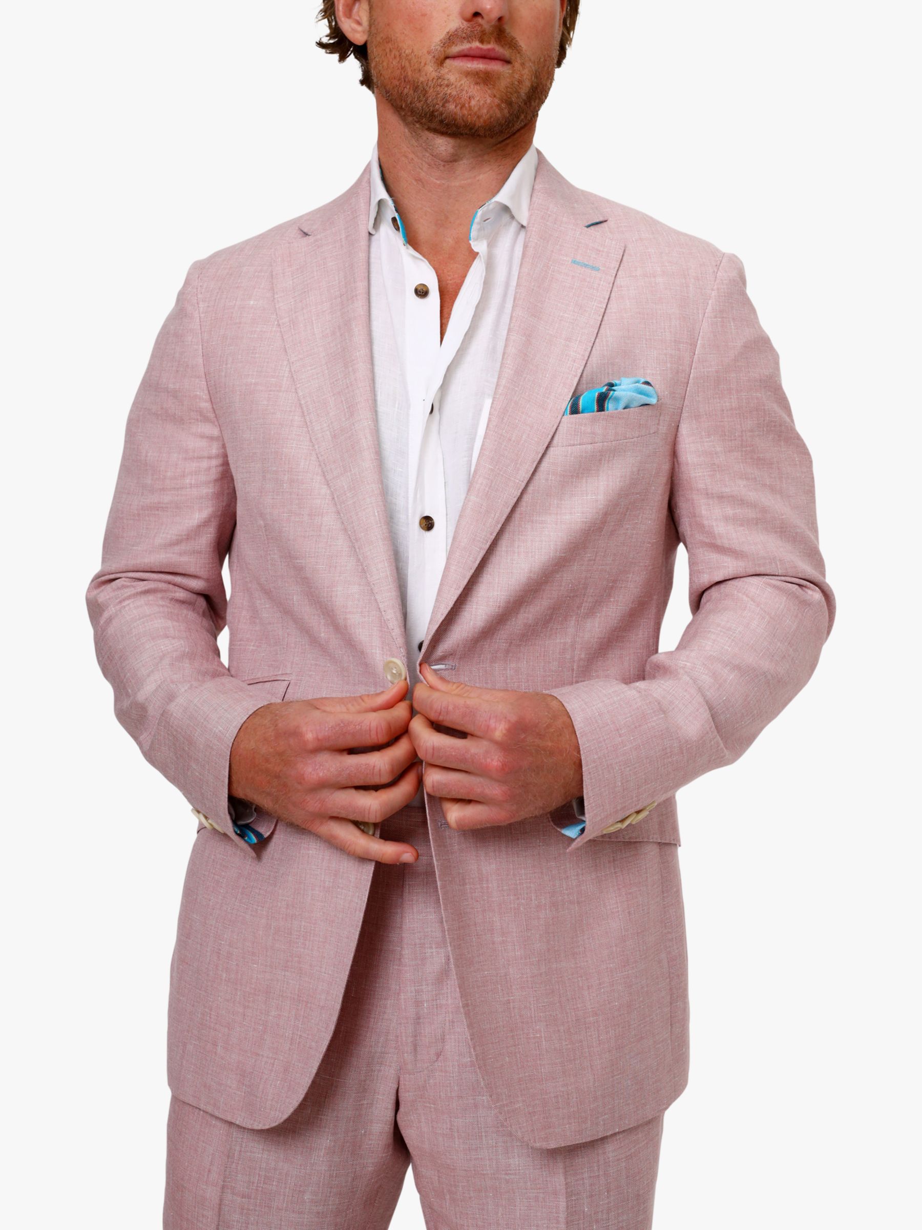 KOY Linen Blend Blazer, Light Pink, 46L