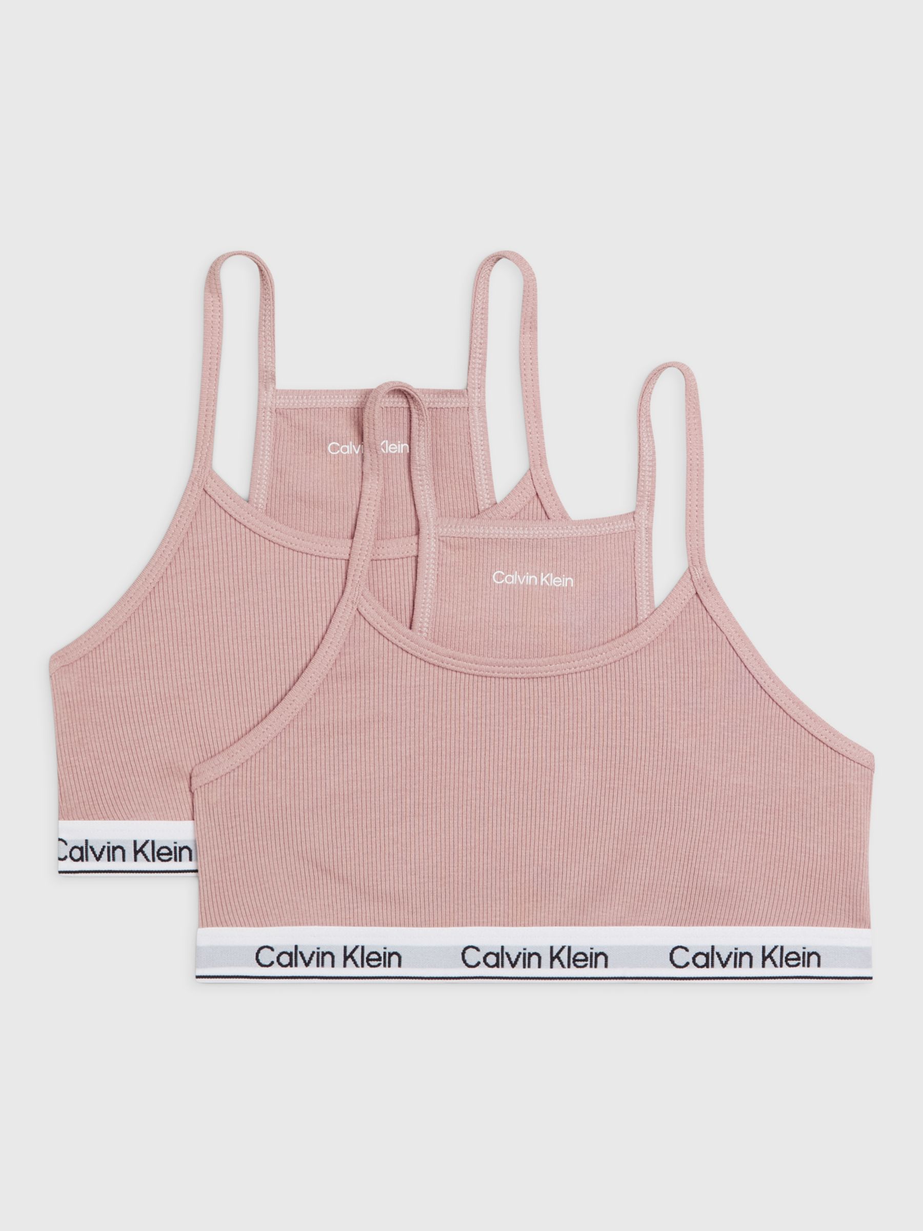 Calvin Klein Kids' Bralette, Pack of 2, Grey Heather/Unique at John Lewis &  Partners