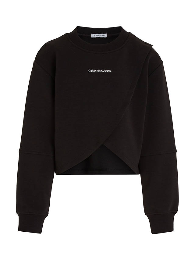 Calvin Klein Kids' CK Boxy Cross Over Sweatshirt, Ck Black
