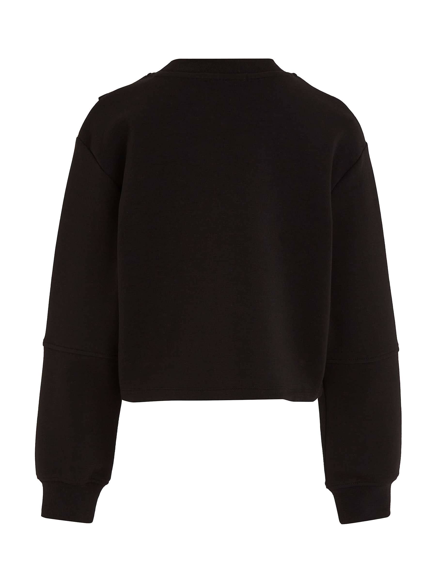 Buy Calvin Klein Kids' CK Boxy Cross Over Sweatshirt, Ck Black Online at johnlewis.com