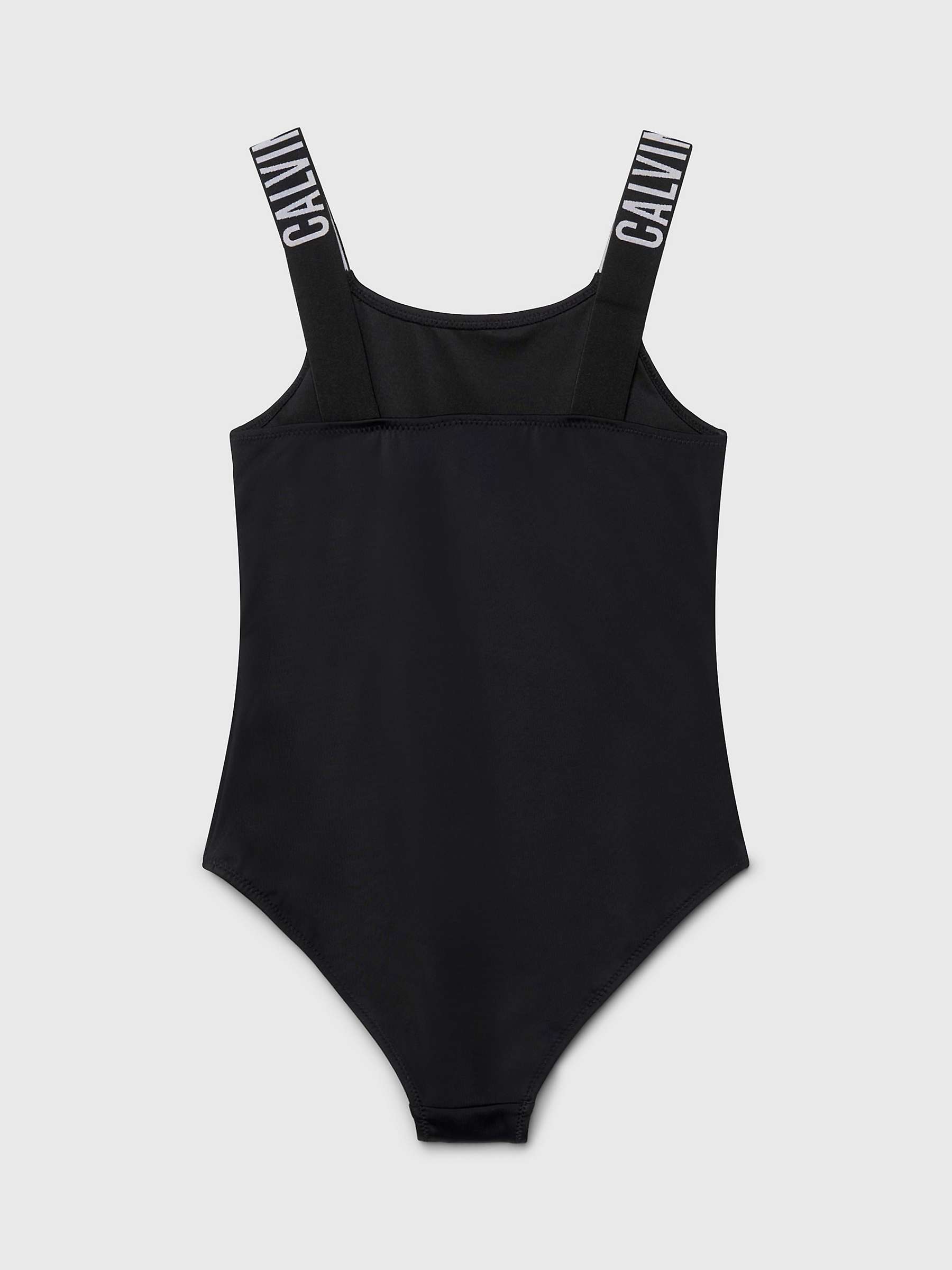 Buy Calvin Klein Kids' Logo Swimsuit, Pvh Black Online at johnlewis.com