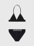 Calvin Klein Kids' Logo Triangle Bikini Set, Pvh Black