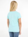 Calvin Klein Kids' Cotton Micro Logo Short Sleeve T-Shirt, Blue Tint
