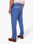 KOY Linen Blend Suit Trousers, Mid Blue