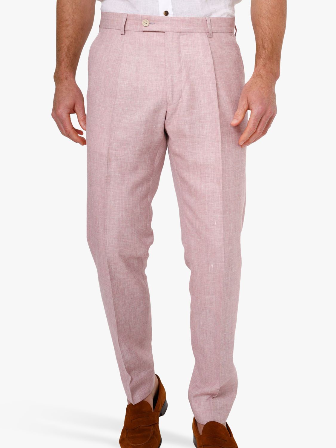 Buy KOY Linen Blend Suit Trousers, Light Pink Online at johnlewis.com